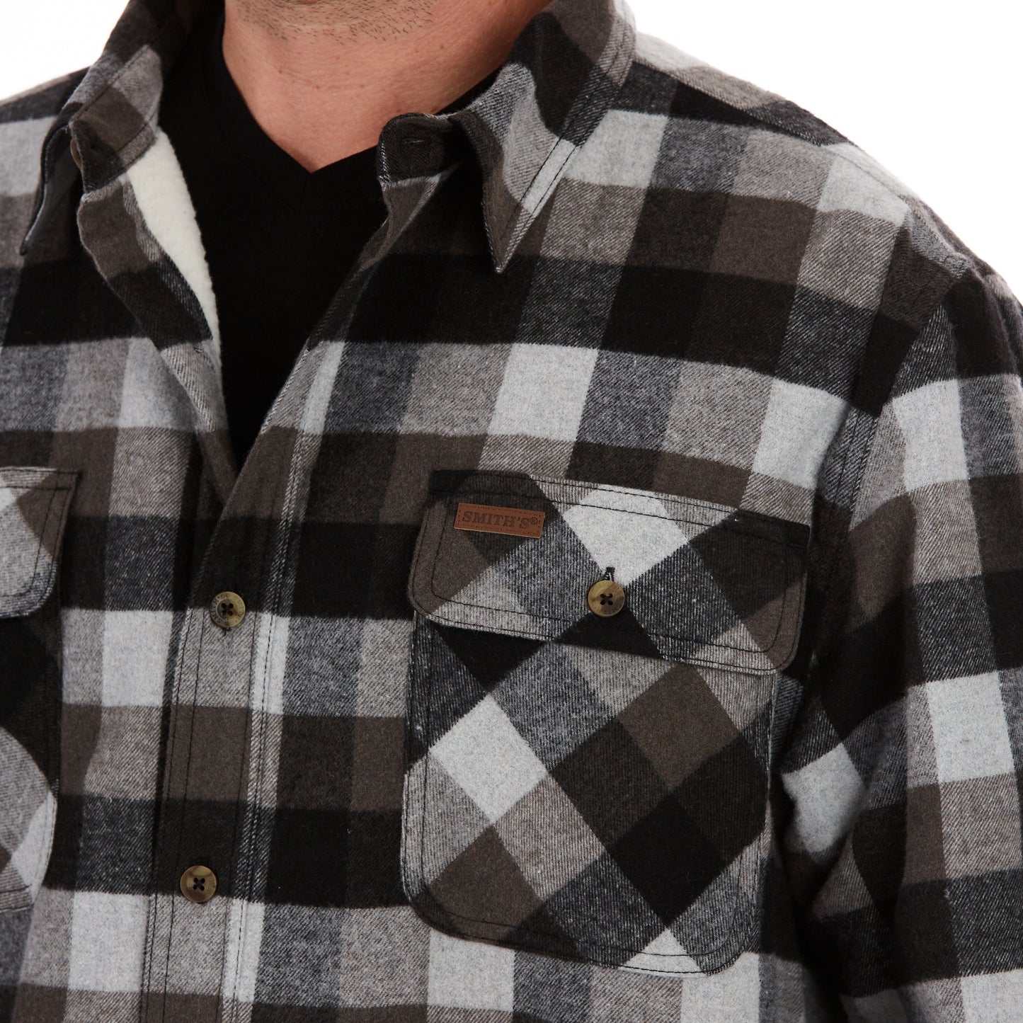80/20 COTT/POLY FLANNEL SHERPA LINED SHIRT JKT