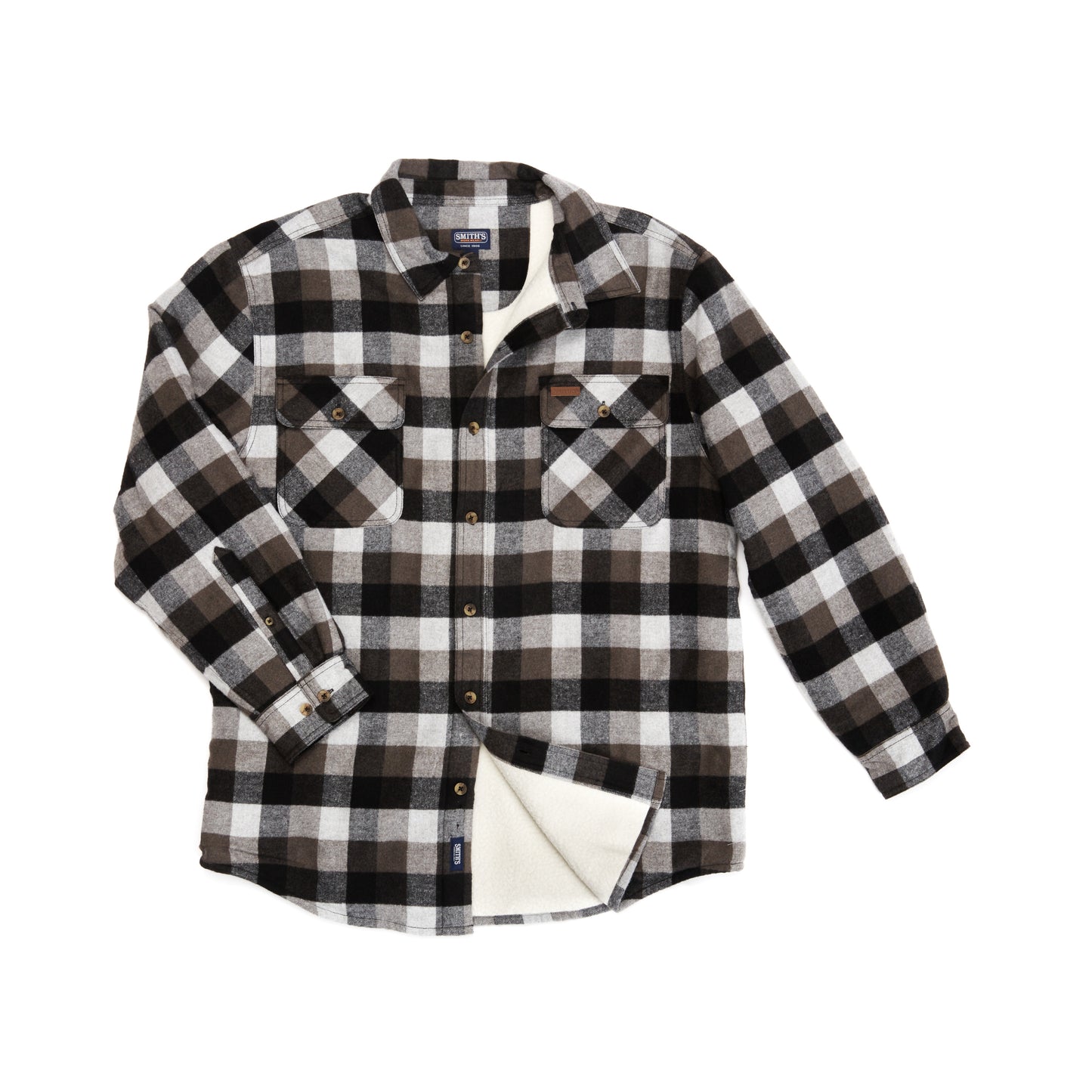 80/20 COTT/POLY FLANNEL SHERPA LINED SHIRT JKT