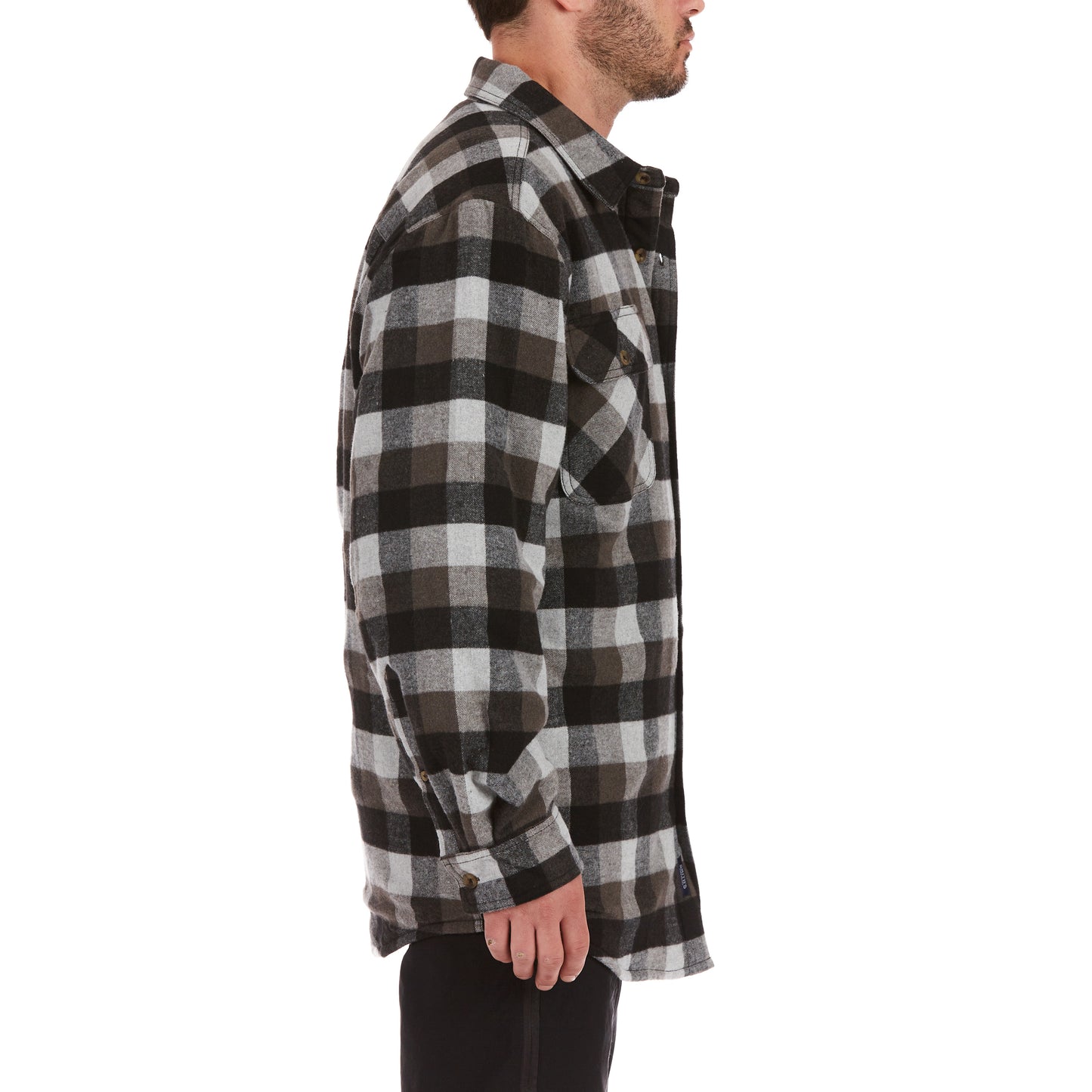 80/20 COTT/POLY FLANNEL SHERPA LINED SHIRT JKT