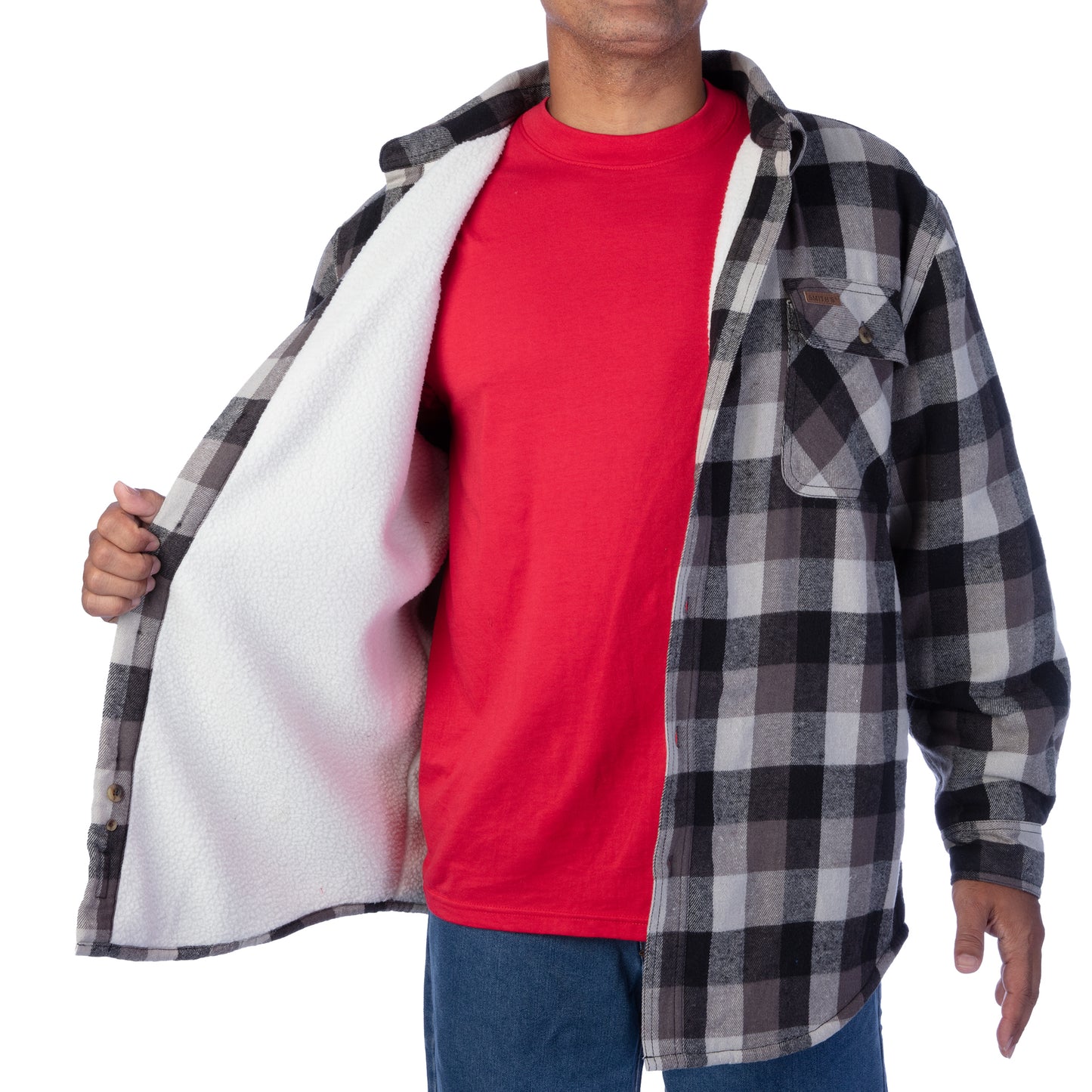 80/20 COTT/POLY FLANNEL SHERPA LINED SHIRT JKT