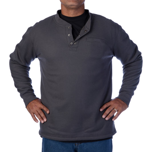 SHERPA-LINED BONDED THERMAL HENLEY PULLOVER