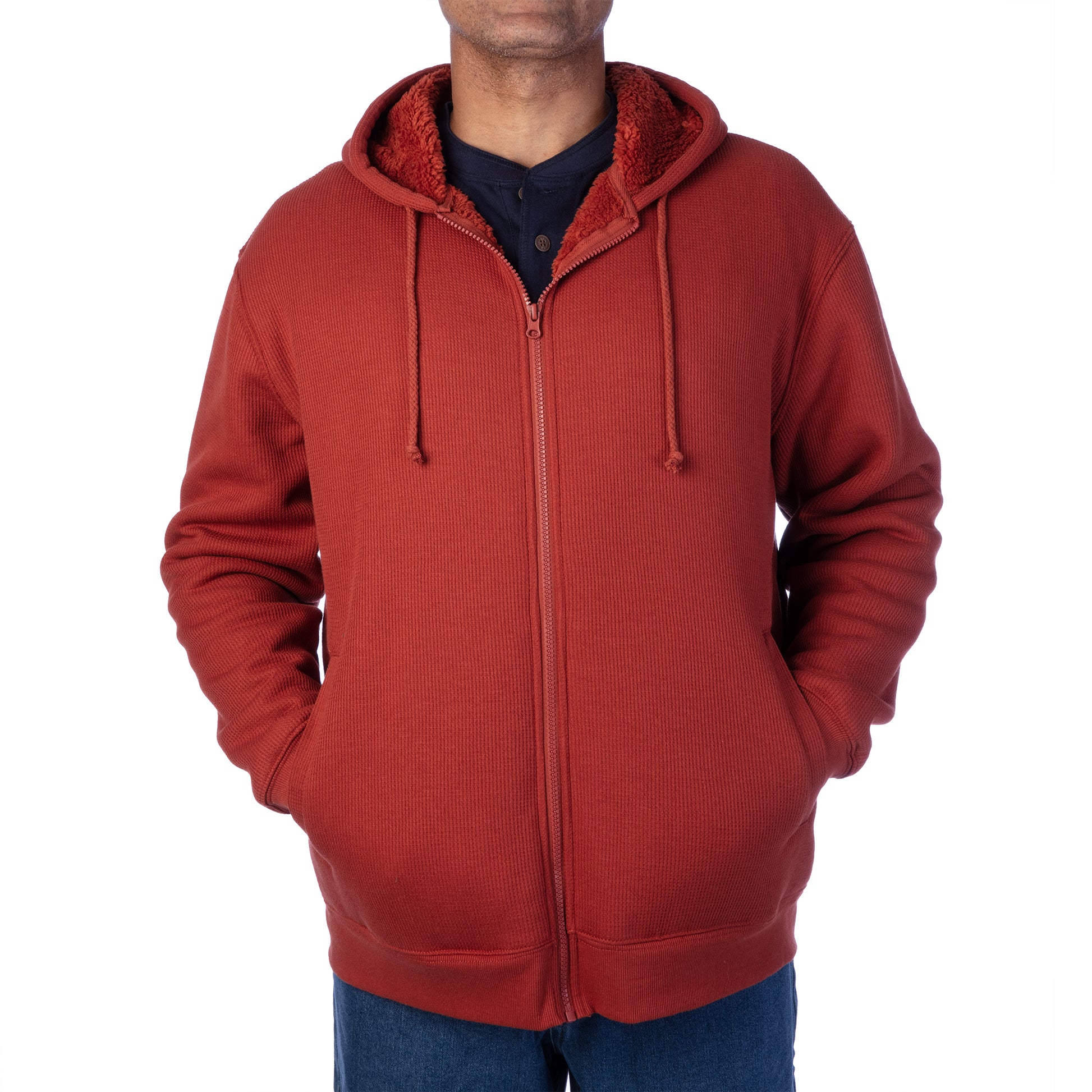 SHERPA-LINED BONDED THERMAL HOODED JACKET