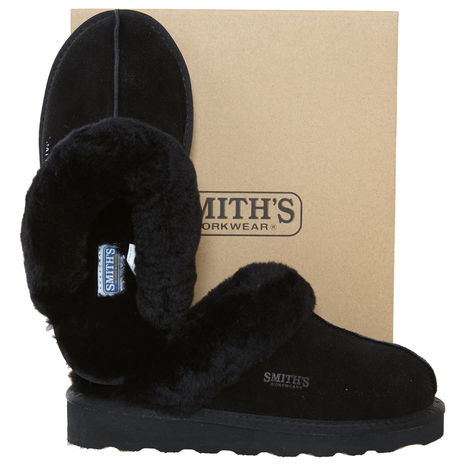 Smith's Work Wear Geninue Plush Australian Shearling & Suede Mule Slippers Womens Style : Wsm30020