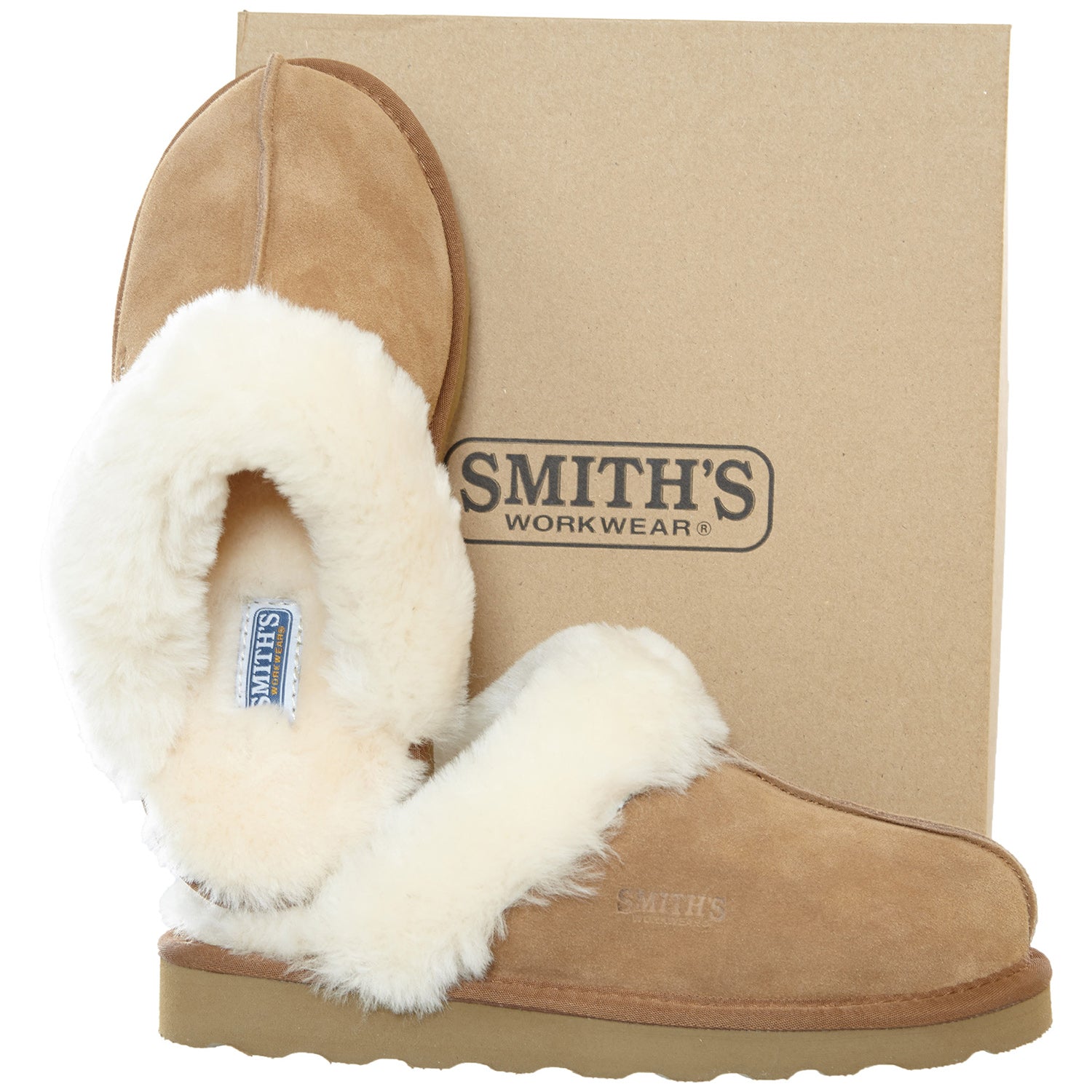 Smith's Work Wear Geninue Plush Australian Shearling & Suede Mule Slippers Womens Style : Wsm30020