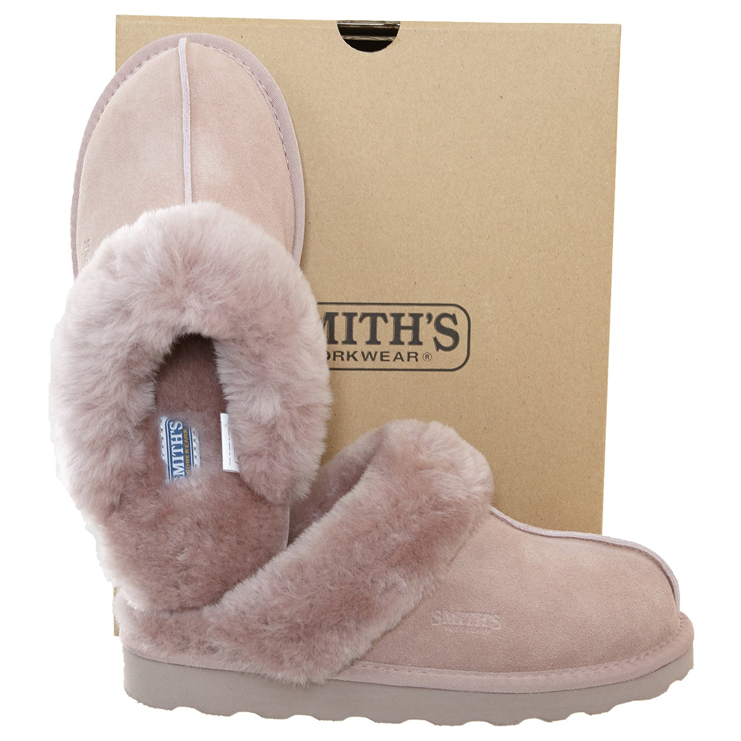 Smith's Work Wear Geninue Plush Australian Shearling & Suede Mule Slippers Womens Style : Wsm30020