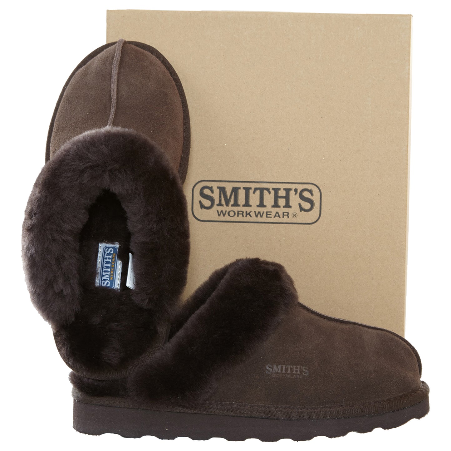 Smith's Work Wear Geninue Plush Australian Shearling & Suede Mule Slippers Womens Style : Wsm30020