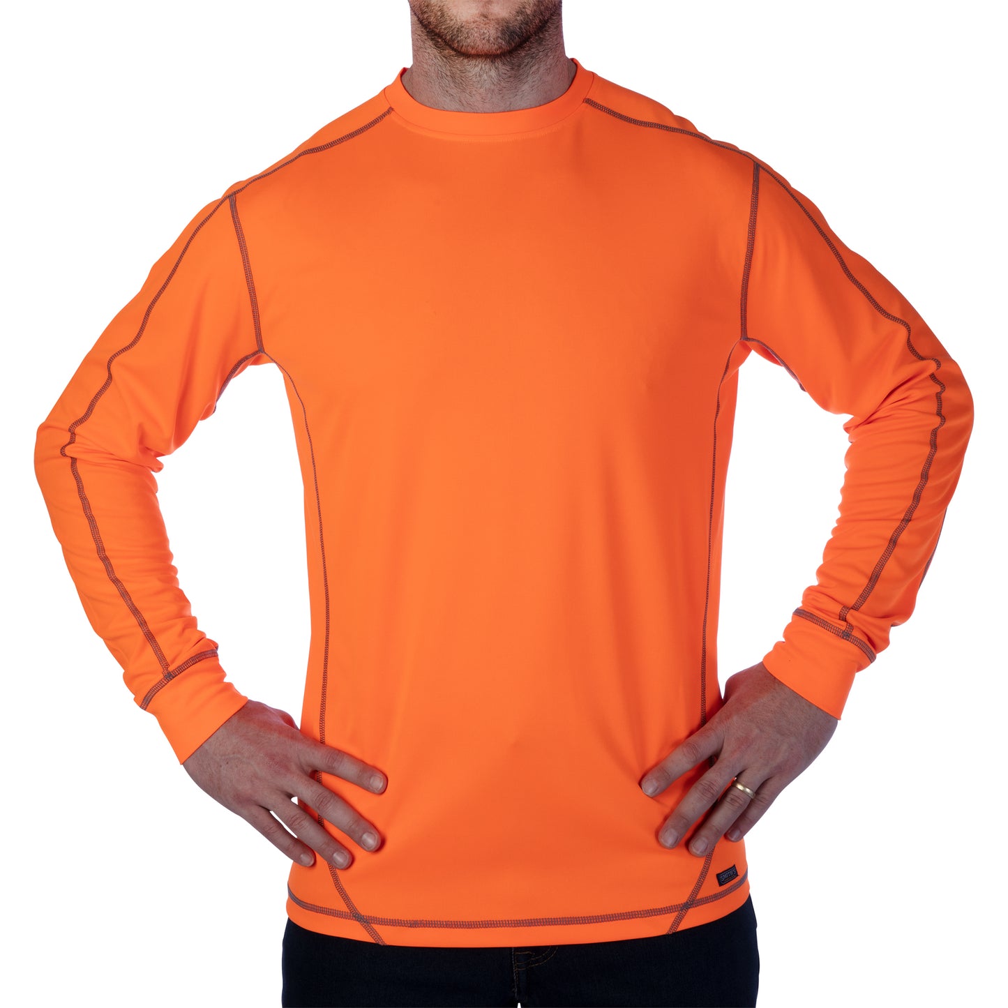 L/S CREW NCK TEE W/ FORWARD SIDE&CONTRAST  STITCHING