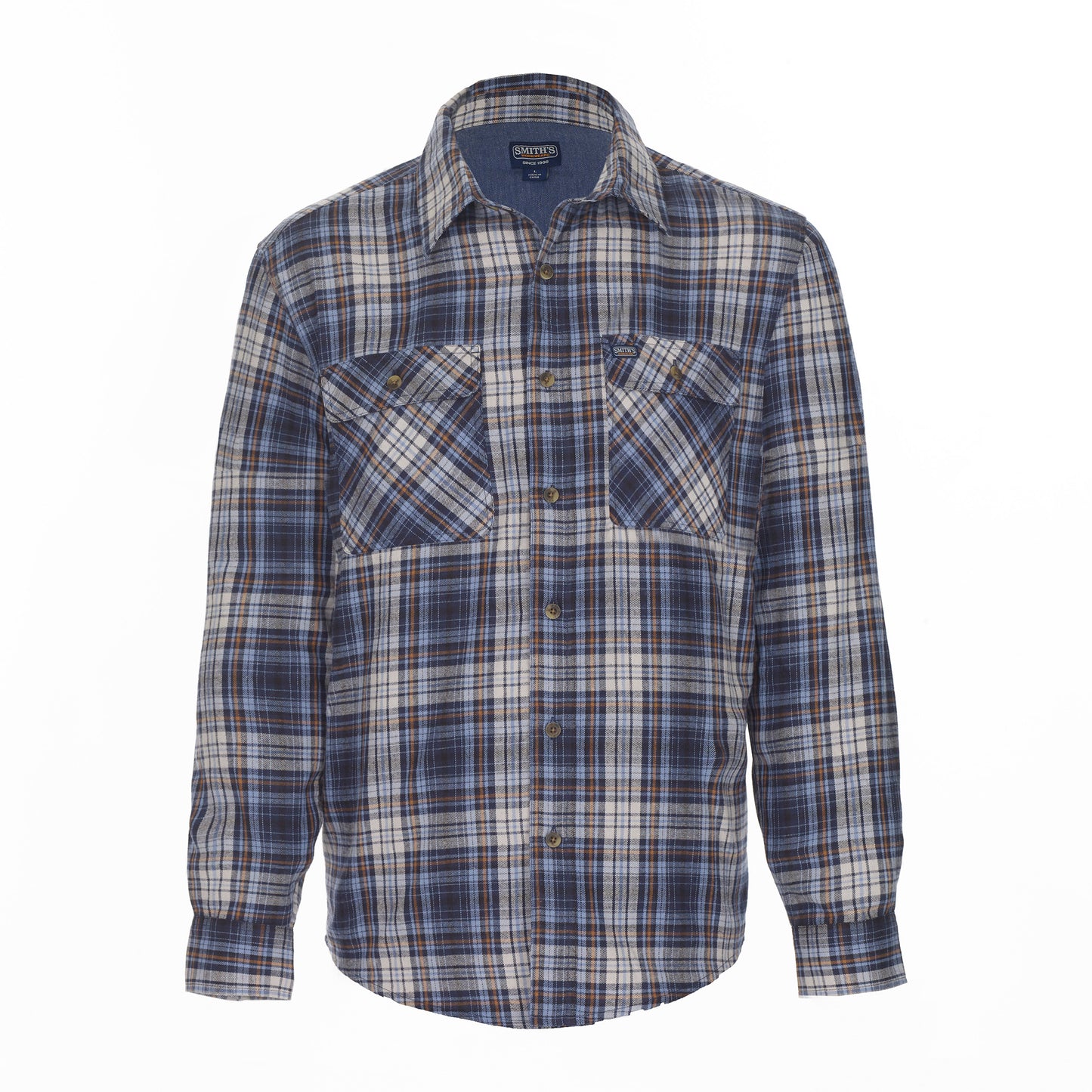 Smith L/s Plaid Fkannel Shirt W/solid Flannel Mens Style : S3286