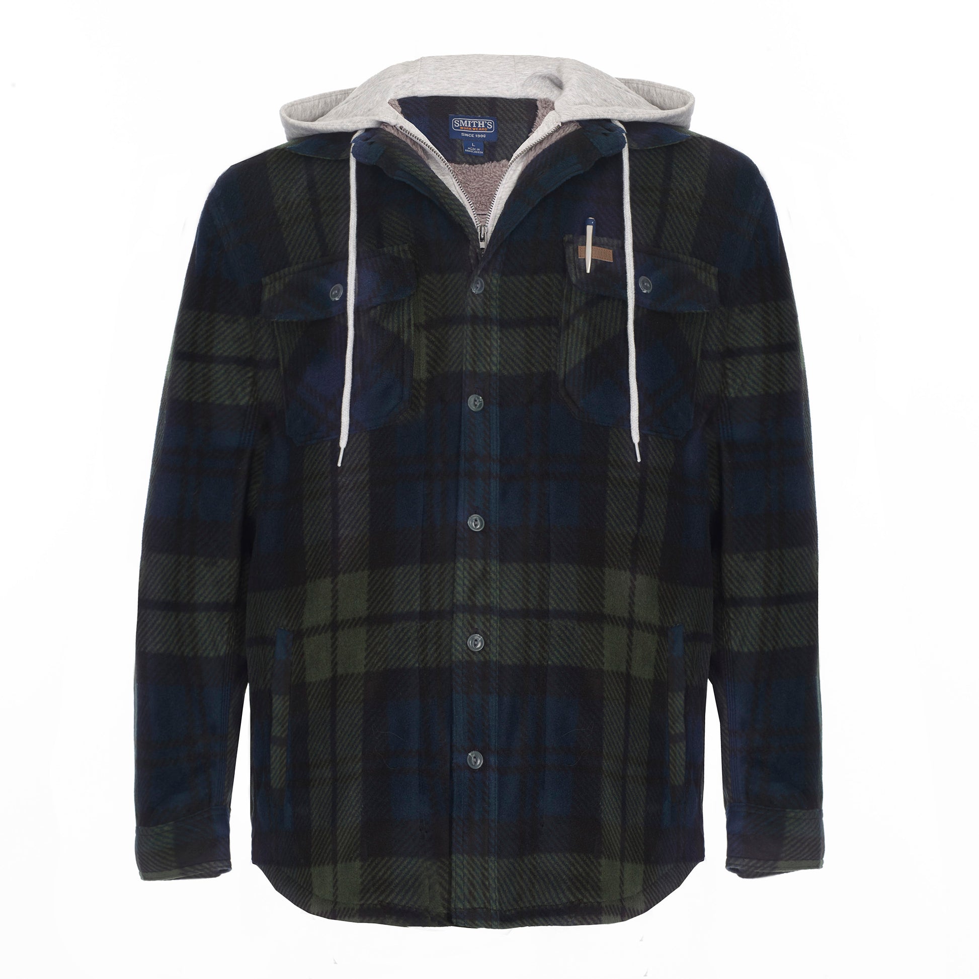 Smith's Work Wear Mens Prnt  Micfleece Sherpa Lined Jkt/hood Mens Style : S3215fc-376