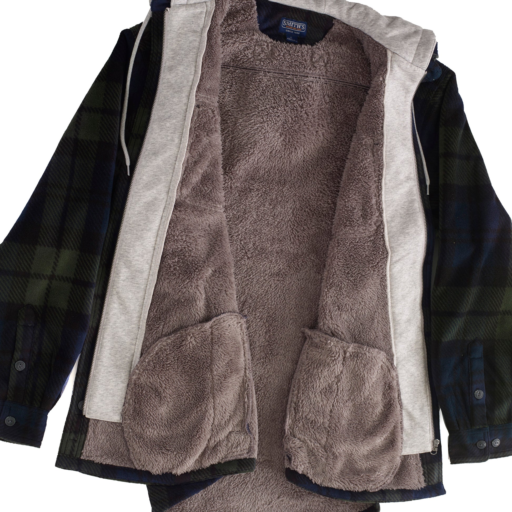 Smith's Work Wear Mens Prnt  Micfleece Sherpa Lined Jkt/hood Mens Style : S3215fc-376