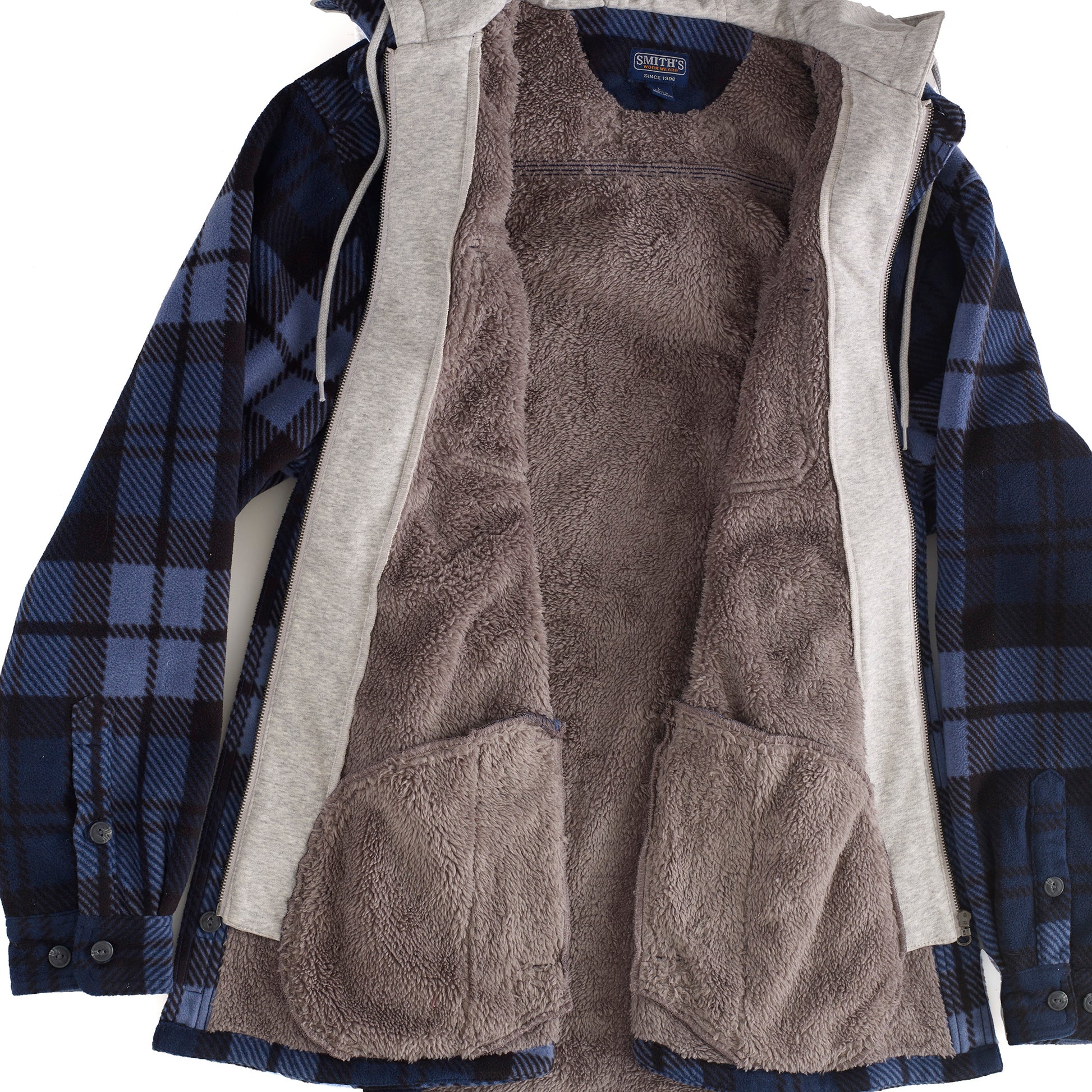 Smith's Work Wear Mens Prnt  Micfleece Sherpa Lined Jkt/hood Mens Style : S3215fc-376