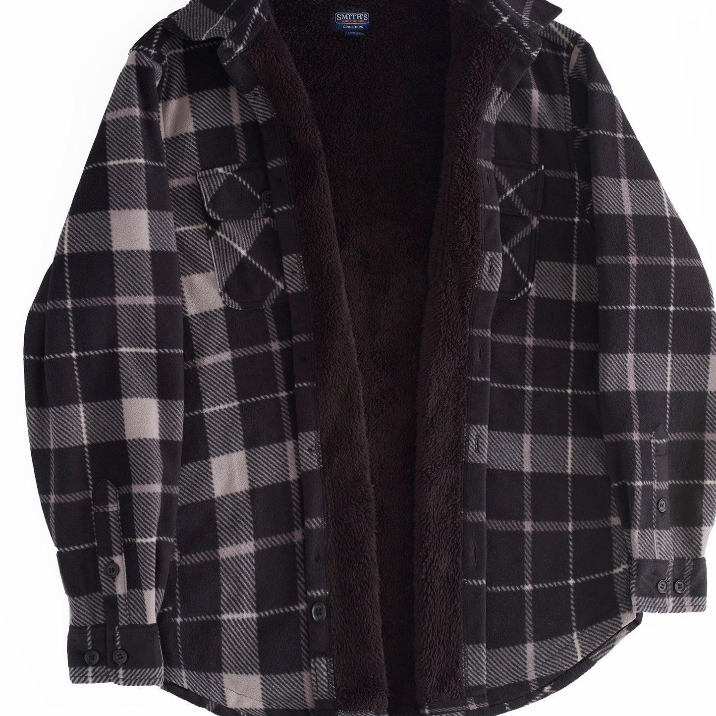 Smith's Work Wear Men Sprinted Micro Fleece Sherpa Lined Shirt Jkt Mens Style : S4564-375