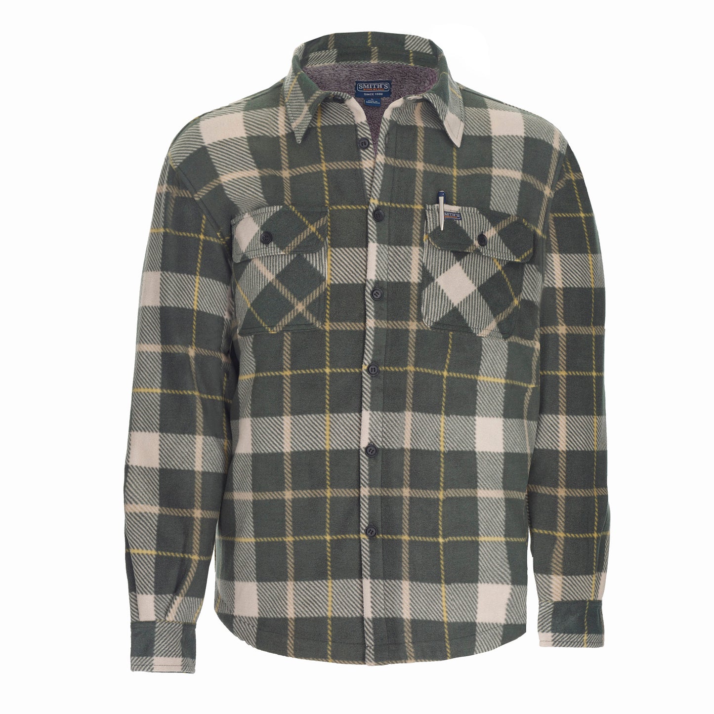 Smith's Work Wear Men Sprinted Micro Fleece Sherpa Lined Shirt Jkt Mens Style : S4564-375