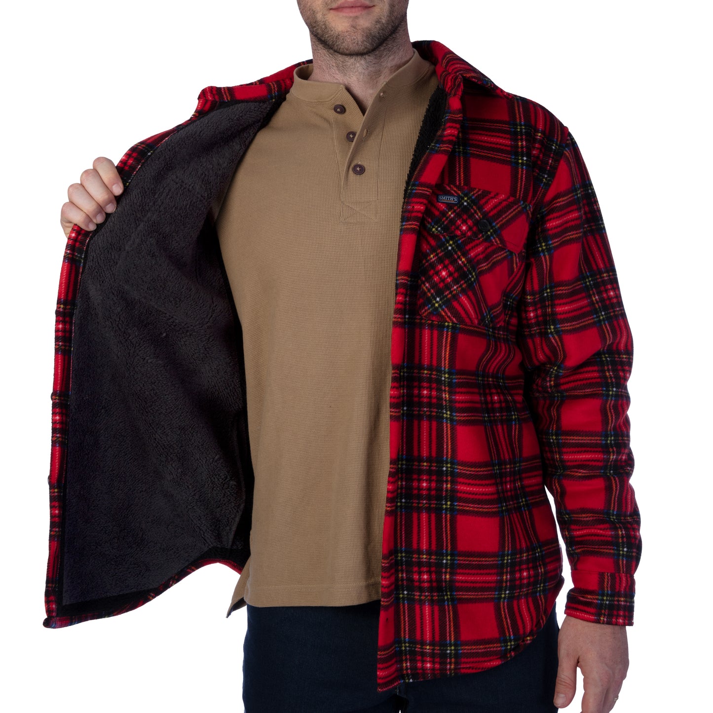 Smith's Work Wear Sprinted Micro Fleece Sherpa Lined Shirt Jkt Mens Style : S4564-324