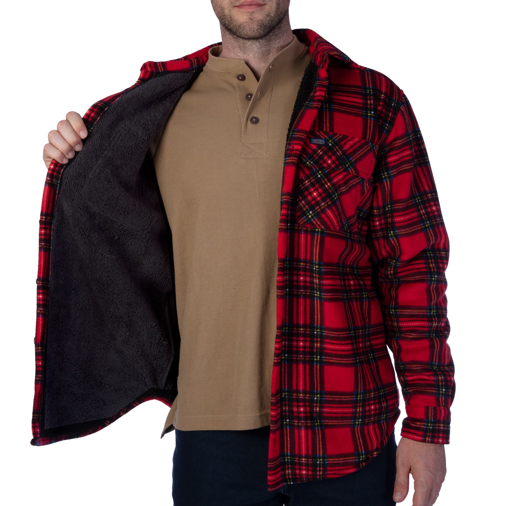 Smith's Work Wear Sprinted Micro Fleece Sherpa Lined Shirt Jkt Mens Style : S4564-324